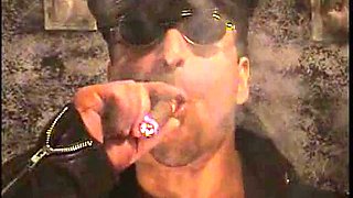 Ajx muscled hell angel smoking a cigar: Cumshot, Solo  Big Dick Porn