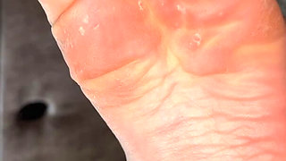Asmr Foot Scrubbing and Oily Feet POV