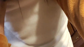 POV Silly Wife Used in Kitchen Footjob and Amazing Sex