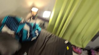 Babe In Black Garnet Lingerie Smokes, Fucks A Toy, Sucks Cock & Gets Creampie