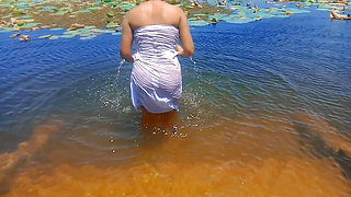 Srilankan hot and sexy girl outside bathing natural place.hot wife sharing video.srilankan sexy video.asian Hot wife showing h p