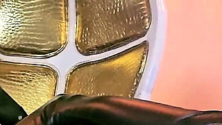 Stina Stone Femdom Feetworship Dirty Smelly Socks Barefeet by German Mistress in Leather Gloves