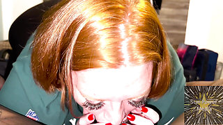 Redhead SSBBW Julie Unleashes Intense POV Blowjob on Mike