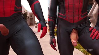 Two Spiderman Vs. Tattooed Babe Mandi Cat