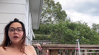 Korean teen model naked outside in the garden showing off sexy body