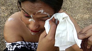 Mouthful and faceful of cum from hot desi babe Kavita Zawazawi