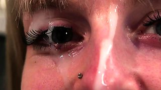 Blonde cutie Carmen Callaway gives POV blowjob then facialed