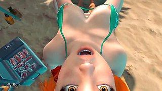 Nami gets wild at the beach - Hot 3D Hentai Fuck with Big Tits & Anal