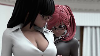 HENTAI SEX SCHOOL - Perfect Tits Futanari Babe CREAMPIES Hentai MILF Principal!