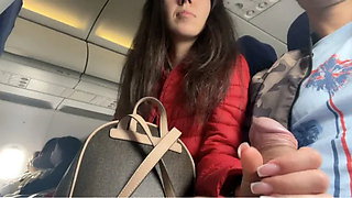 Risky Public Jerking off on a Plane Full of People - Public Dick Flashing