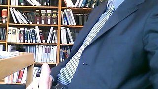 Big-Cock Hunks Jerking Off at the Library
