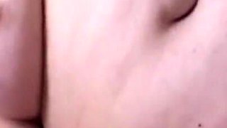 Chubby old woman uses toilet brush to masturbate