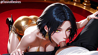 Big Tit Babe in Gold Dress Fucked Hard  Ai-generated