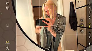 Hot blonde with natural tits enjoys romantic sex time with lover in shower
