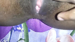 Teasing Spreading My Wet Hairy Pussy Closeup