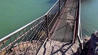 Foot Fetish Outdoor Bridge Crossing