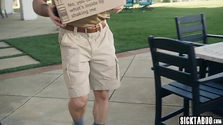 Delivery guy nailed lonely Hispanic teenage