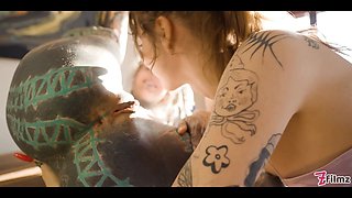 Tattoo lesbos have fun with big Anal Toys - squirting on Eden Ivy - ass-to-mouth, Pussy Licking