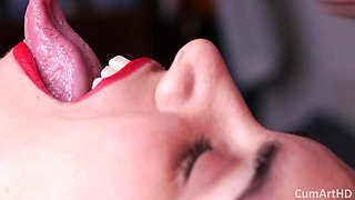 Close up Mouthful