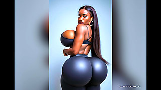 Massive Ebony Bubble Butt Twerk Compilation - Ai Generated