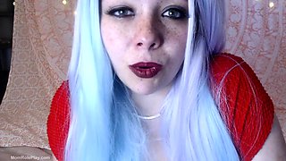 Horny big boobed fat chubby busty blonde