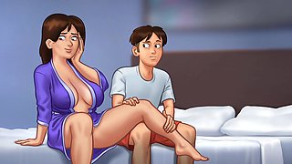 Summertime Saga 05 - Hot MILF Needs Massage From Horny Pervert Tenant, Guy Seduces Sexy MILF with a Massage