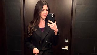 Amateur young brunette enjoys dildo on solo masturbation