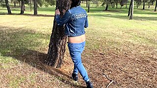 Latin bareback amateur fucked in ass outdoors