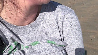 Tits, Hairy Pussy and Ass Out on the Beach!!