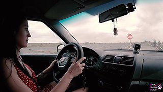 Driving Test Turned Into Outdoor Fucking - English Subtitles - 4K