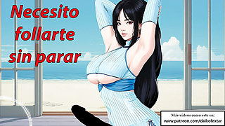 JOI Anal hentai, your girlfriend is hot and wants to fuck you non-stop. Spanish voice.