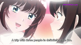 Wet and Wild: Shower Secrets with My Girlfriend's Naughty Stepsis (Hentai Sex) Eng Sub