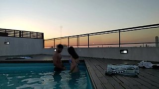 Cumming a Lot in the Pool at Sunset - Accounter Adventures