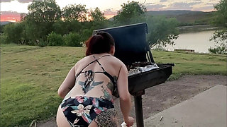 Dickflash Barbecue Adventure Part 1 - She Made the Barbecue, He Creampied Her