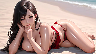 Beach Brunette Dark Nipple Ai Porn