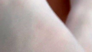 Stepsister in Stockings Masturbates and Licks Her Feet - Solo Foot & Nylon Fetish
