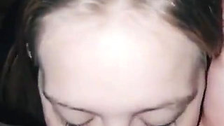 Smoking Blonde Teen Sucks Cock and Swallows Mouthful of Cum