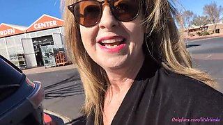 Hot Mature Mom Squirts Hard in Car - Amateur Homemade Solo Masturbation
