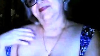 Old Russian Teacher Shows Off Her Big Breasts on Webcam