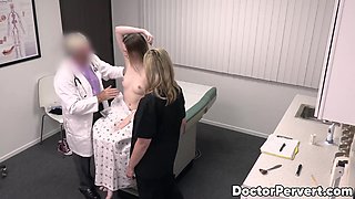 Nurse Lilly James and petite Ailee Anne are next in line for the doctors hard cock