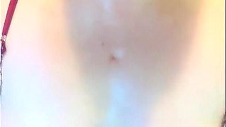 Juicy Red Lips Wrap a Cigarette, Playing with Tits