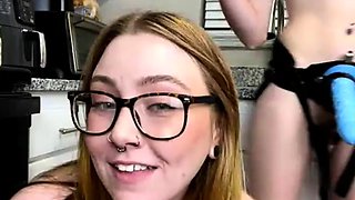 Busty redhead teen close up toying pussy