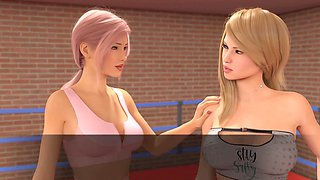 Hot blonde Mia gets down and dirty in a wild three-way wrestling match