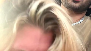 The blonde babe is having some kinky fun with her boyfriend.