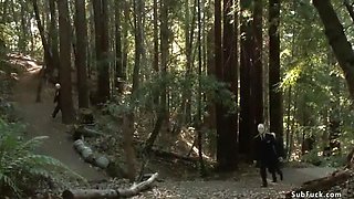 Chanel Preston and Leigh Rose Tied Up and Anal Fucked in the Woods by John Strong