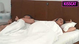 Step Mom Catches Step Son Jerking Off in Bed - Will She Join Him? Hot MILF Action!