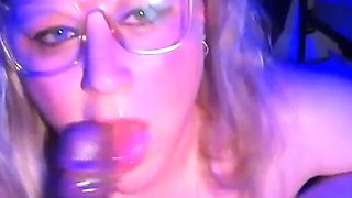 Blonde MILF Sucks and Deepthroat Cock Until Wig Falls off