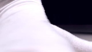 Worn White Socks POV Teasing with Her Big Feet