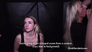 Backstage Scene After Gangbang - Swallowing Sperm From a Condom