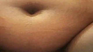 Legs Wide Open Oiling My Big Belly Stimulating My Clit with Electric Toothbrush